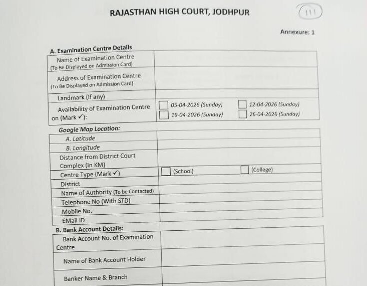Rajasthan Hight Court 4th Grade Exam Date